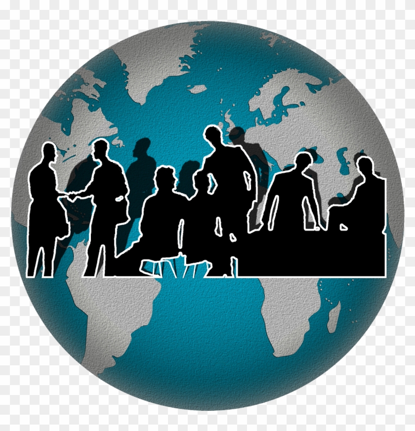 World Cooperation Teamwork Png Image - Globe With White Continents Clipart #2820738