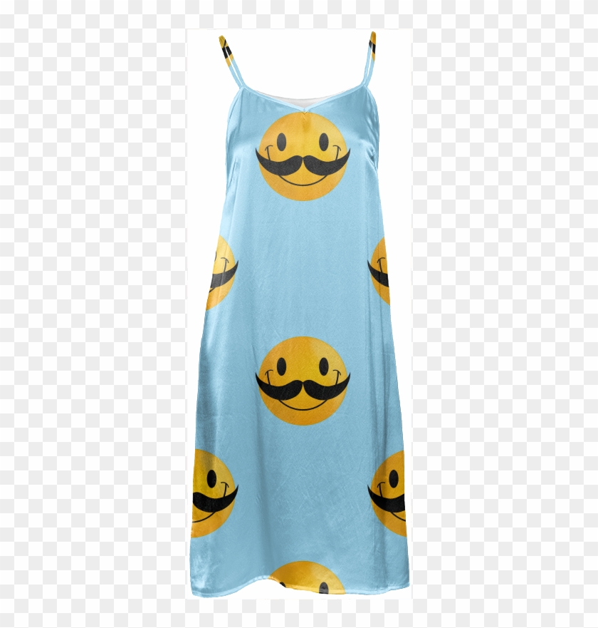 Slip Dress - Smiley Face With Mustache Clipart