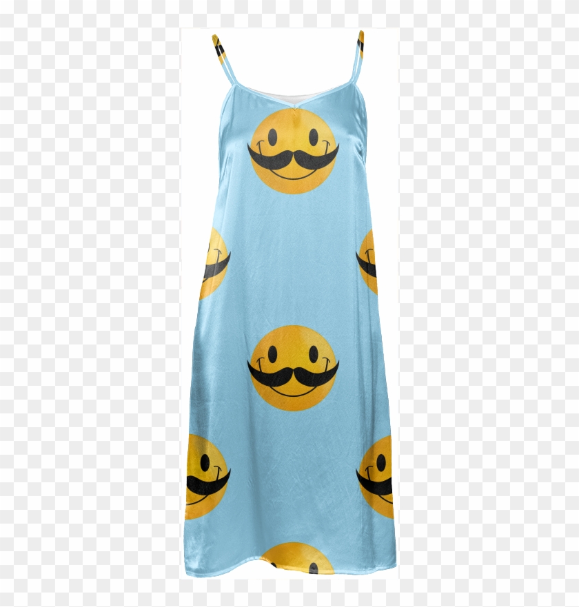 Slip Dress - Smiley Face With Mustache Clipart #2821033