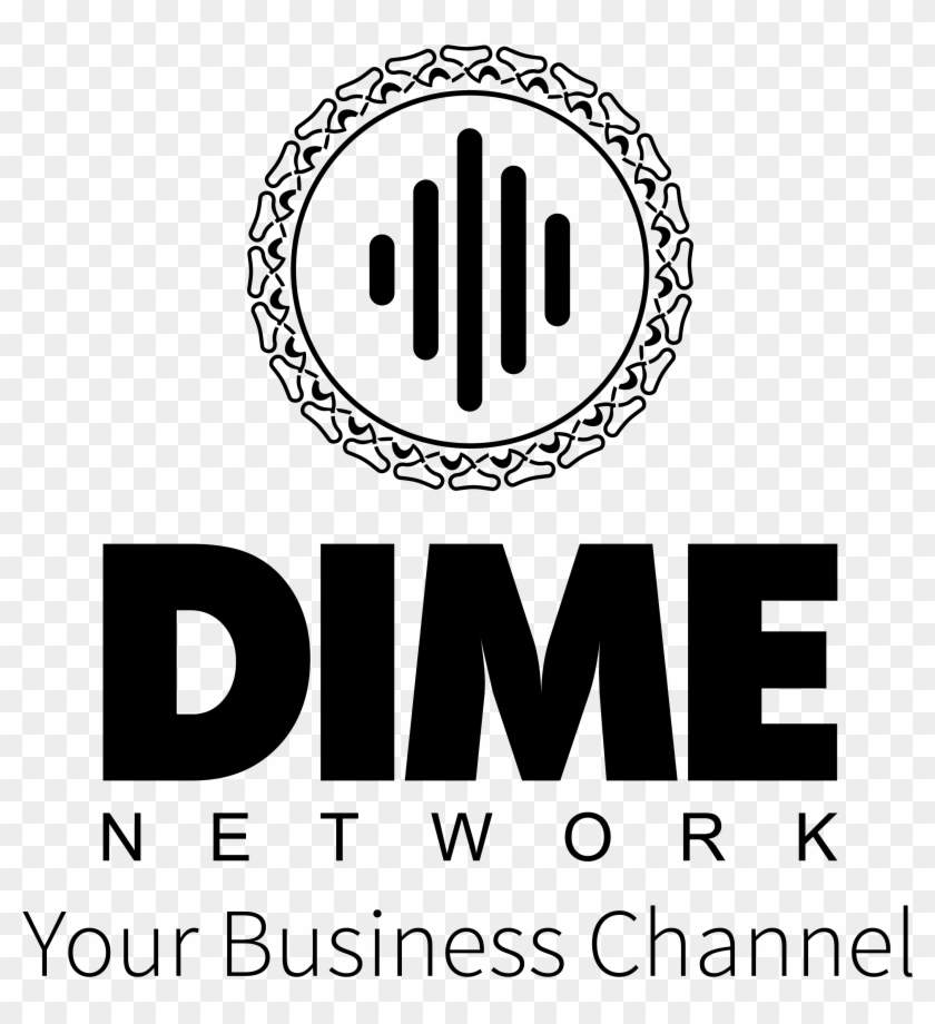 Dime Logo Black With Slogan - Circle Clipart