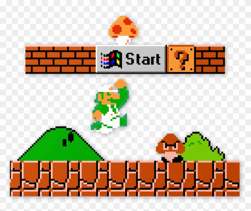 Super Mario Bros Start Menu - Supermario Bro Clipart