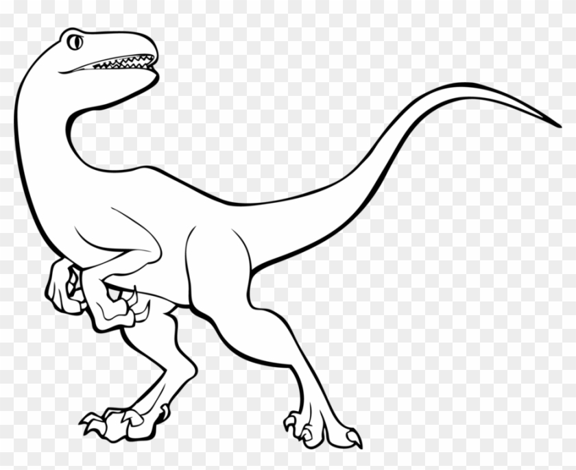 Drawing Transparent Dinosaur - Velociraptor Dibujo Para Colorear Clipart