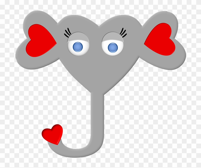 Elephant, Animal, Heart, Grey, Design, Love, Cute Clipart #2822392