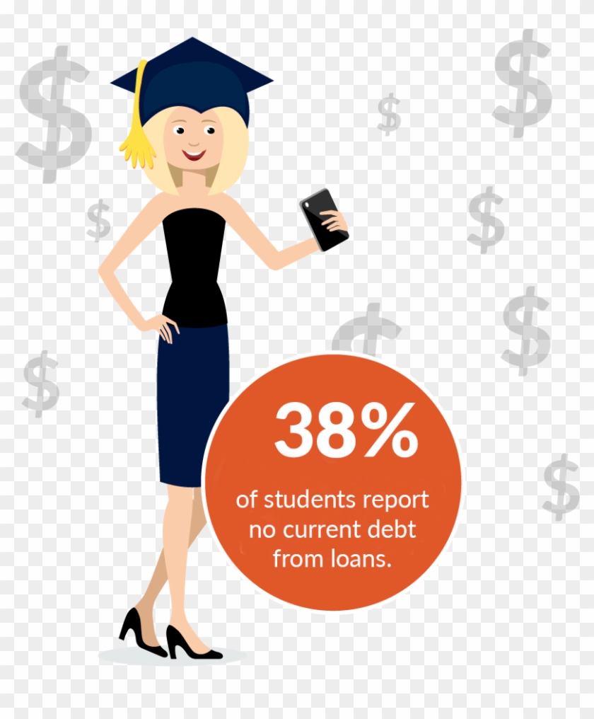 Students Hold Down Debt But Are Concerned About Finances - Cartoon Clipart