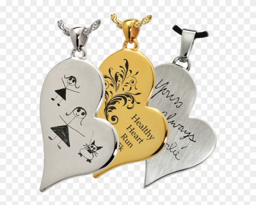 B&b Teardrop Heart Personalized Jewelry Front Drawing - Necklace Clipart #2824421