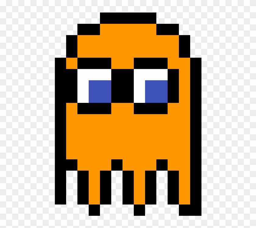 Pac-man Ghost Clyde - Pixel Art One Piece Ace Clipart #2824592