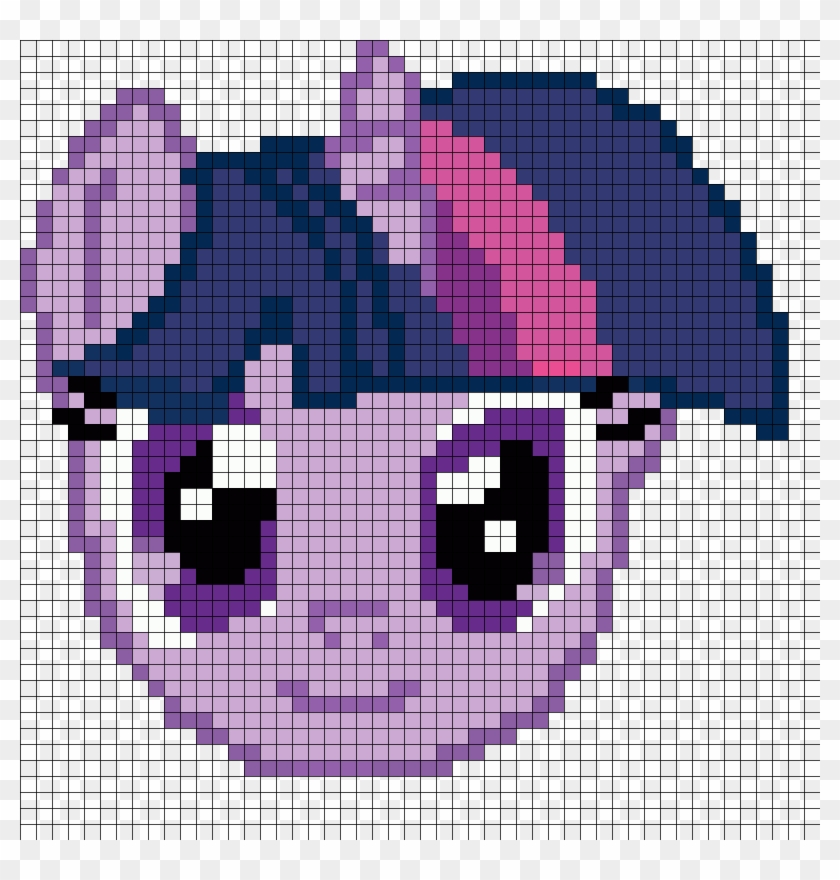 Twilight Sparkle Face Perler Bead Pattern / Bead Sprite - Bead Clipart #2824860