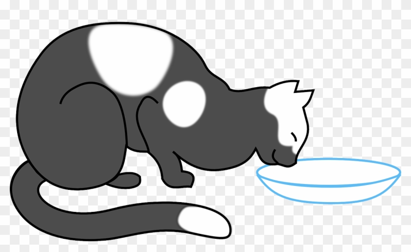 Milk Clipart Cat - Cat Drinking Milk Clip Art - Png Download #2825297