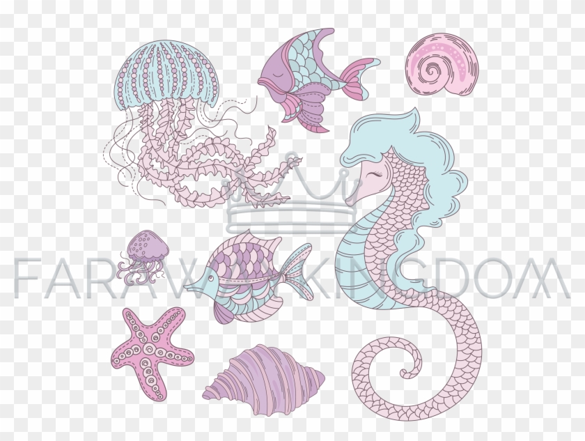 Sea Animals Underwater Summer Cruise Vector Illustration Clipart #2825327
