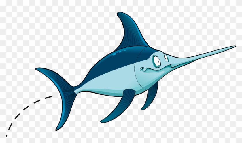 Shark Fish Underwater - Sword Fish Cartoon Png Clipart #2825610