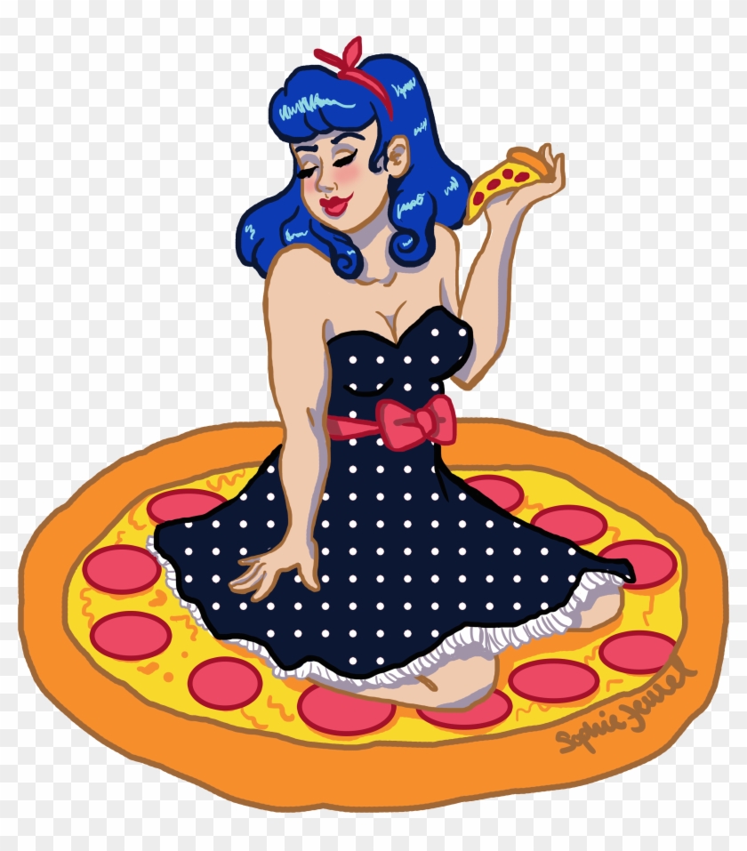 Pizza Pinup Sticker - Pizza Pin Up Clipart #2828695