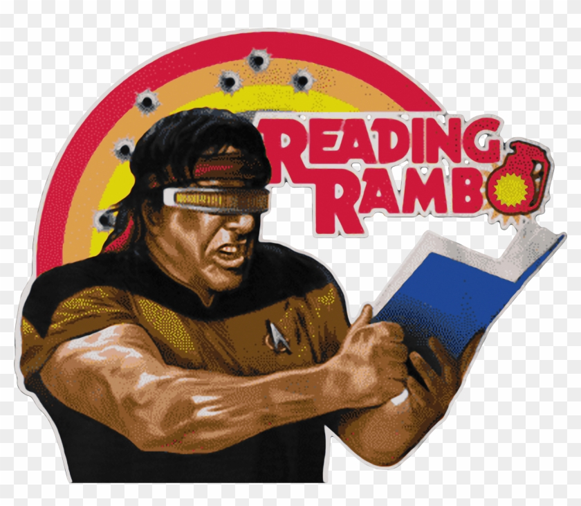 Geordi La Forge Reading Rambo Shirt, Sweater, Hoodie, - Reading Rambo Clipart #2829613