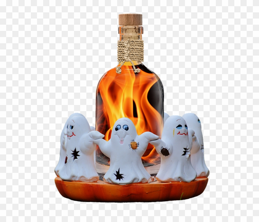 Halloween, Ghosts, Ghost, Bottle, Fire Water, Flame - Ghost Bottle For Halloween Clipart #2830353