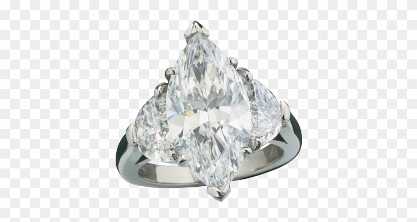 Brilliant White Marquis Cut Diamond With Half Moon - Marquise With Side Stones Clipart
