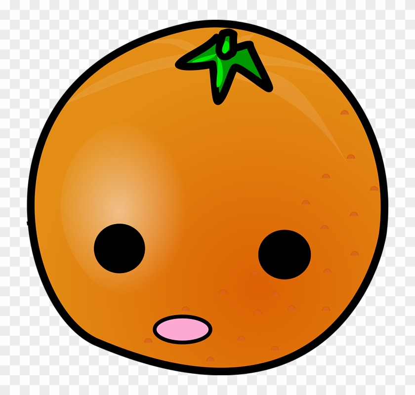 Oranges Fruit Eyes - Cartoon Orange With Face Clipart