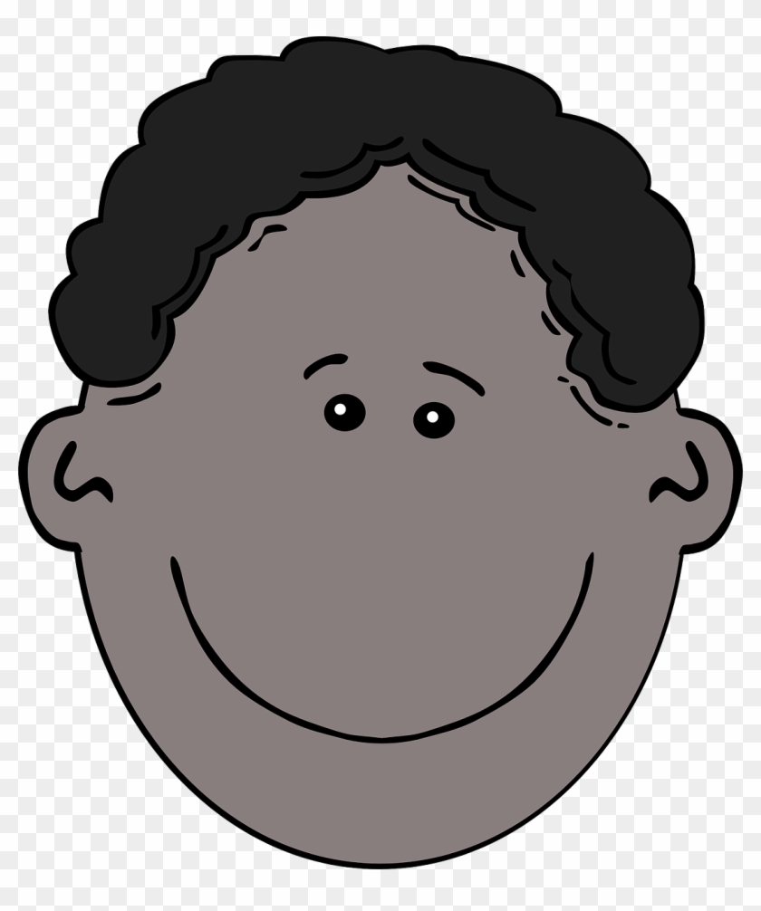 Black Boy Face Curly Hair Png Image - Boy Face Clip Art Transparent Png #2831545