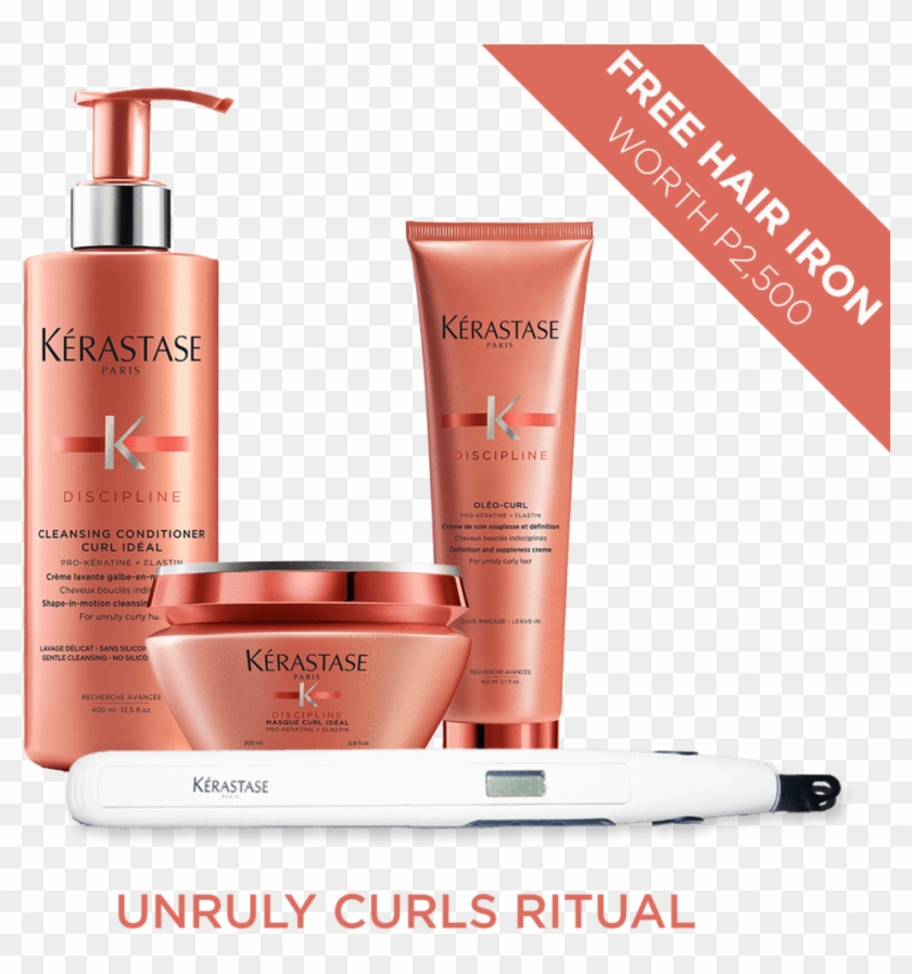 Kérastase Curly Hair Set With Free Hair Iron - Kerastase Discipline Cleansing Conditioner Curl Ideal Clipart