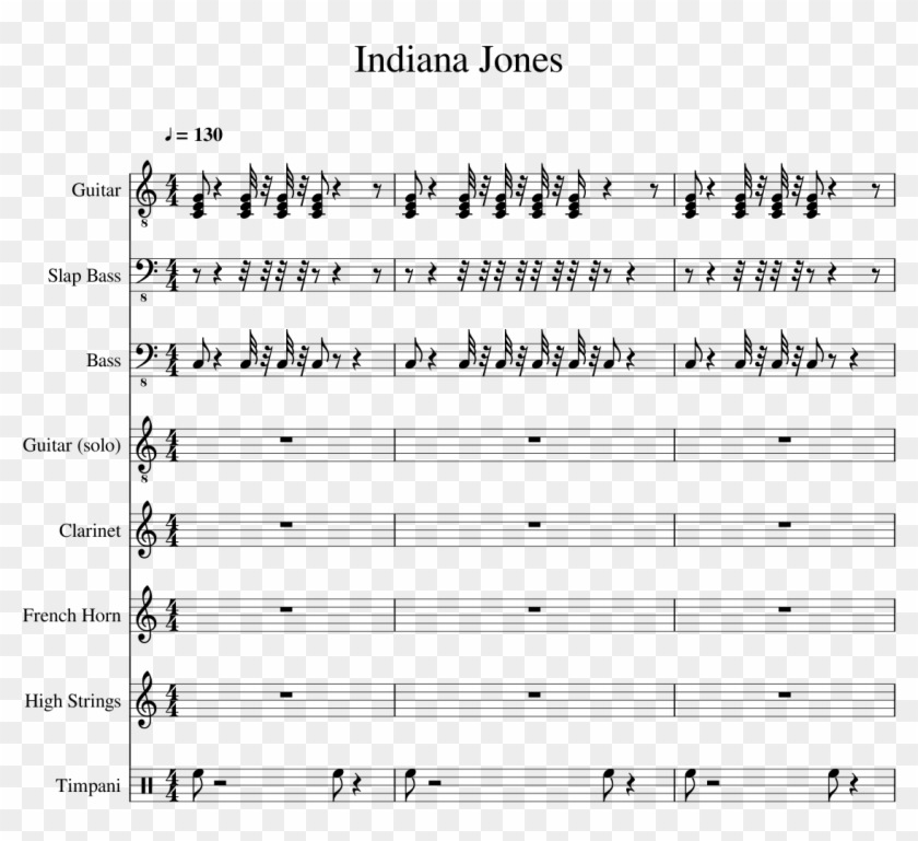 Indiana Jones Slide, Image - Sheet Music Clipart #2831703