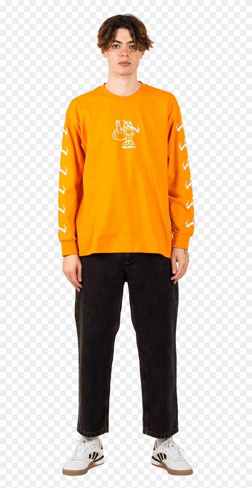 Angry Stoner Longsleeve Pol-angry Ls Orng - Standing Clipart