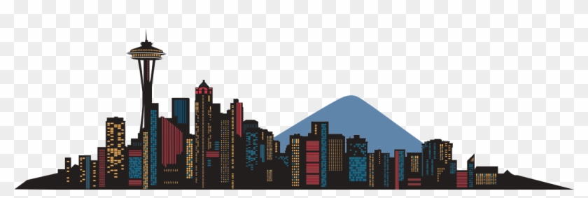 Seattle Skyline Vector , Png Download - Seattle City Skyline Vector Clipart #2832640