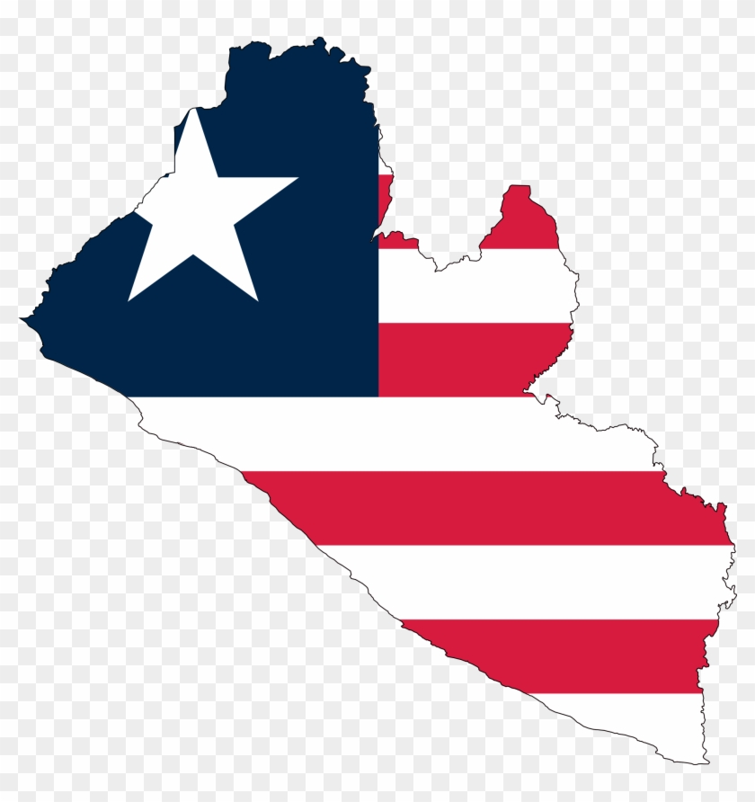 Flag Map , - Liberia Flag Map Clipart #2832742