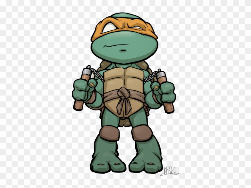 Ninja Turtles Clipart Cartoon - Michelangelo Ninja Turtle Drawing - Png Download #2832852