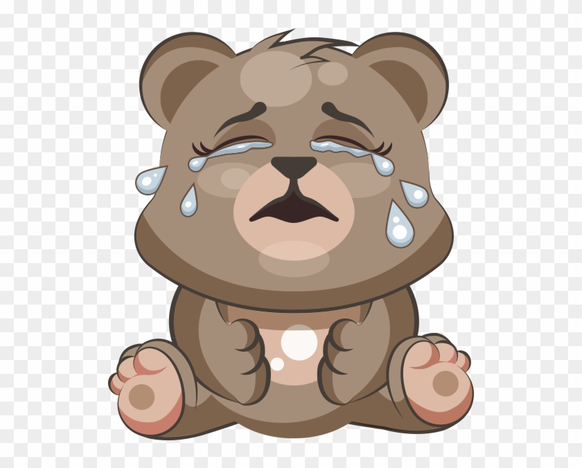 Cuddlebug Teddy Bear Emoji Stickers Messages Sticker - Sad Crying Teddy Bear Cartoon Clipart