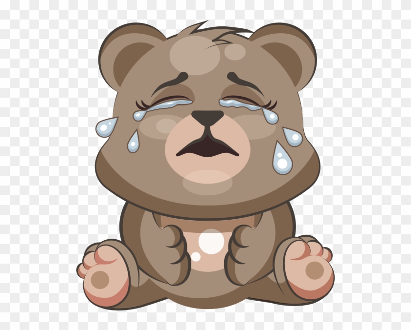 Cuddlebug Teddy Bear Emoji Stickers Messages Sticker - Sad Crying Teddy Bear Cartoon Clipart #2834213