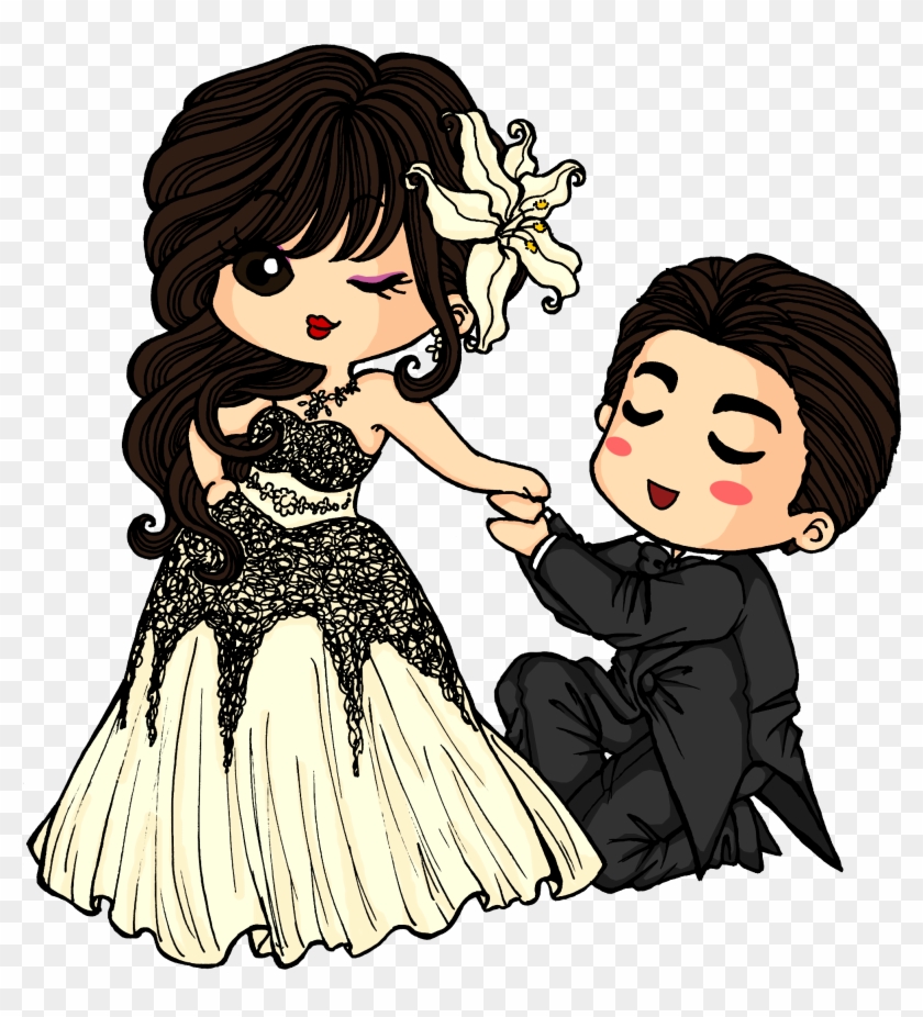 Drawn Wedding Chibi - Cartoon Clipart
