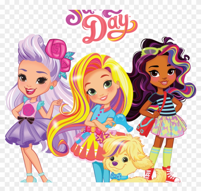 Sunny Day Cartoon Characters Clipart