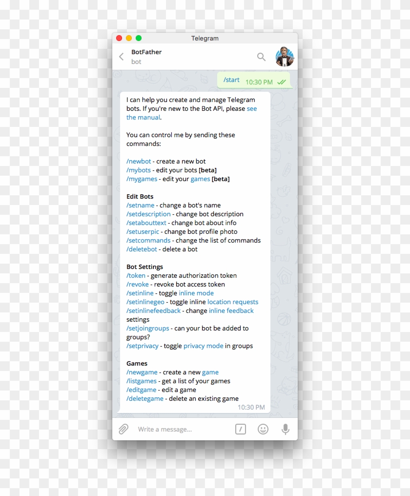 Available Commands For Botfather - Ipo App Clipart