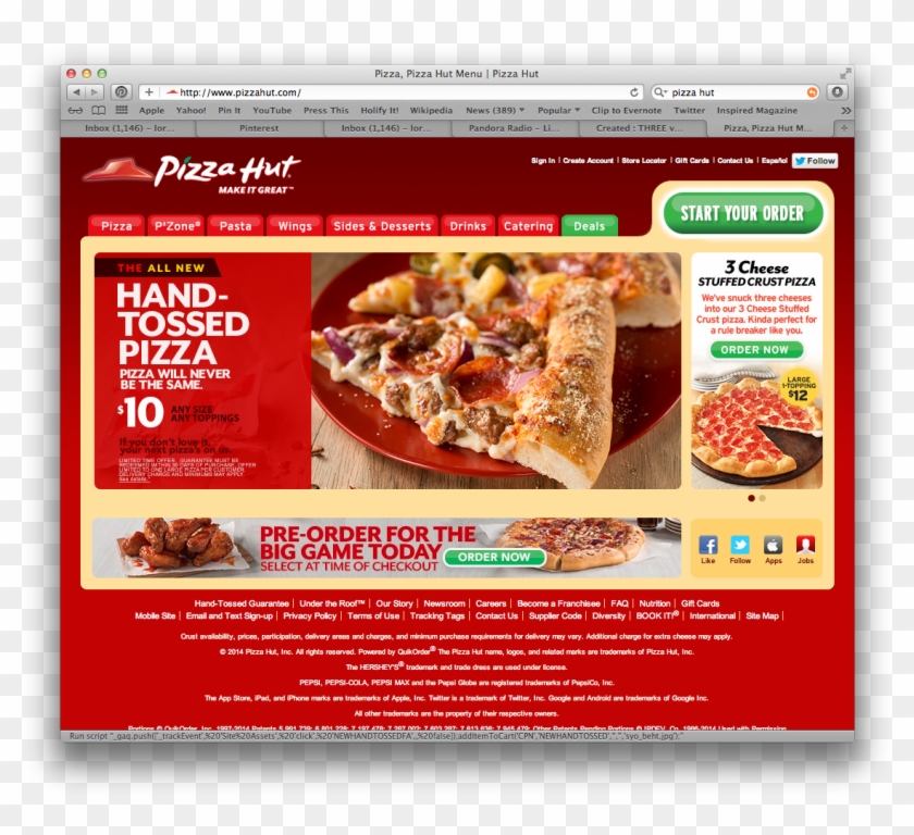 Screen Shot 2014 02 02 At - Pizza Hut Clipart #2837585