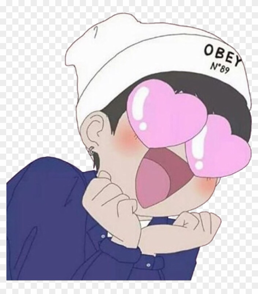 Obey Heart Hearts - Heart Eyes Anime Boy Clipart #2839414