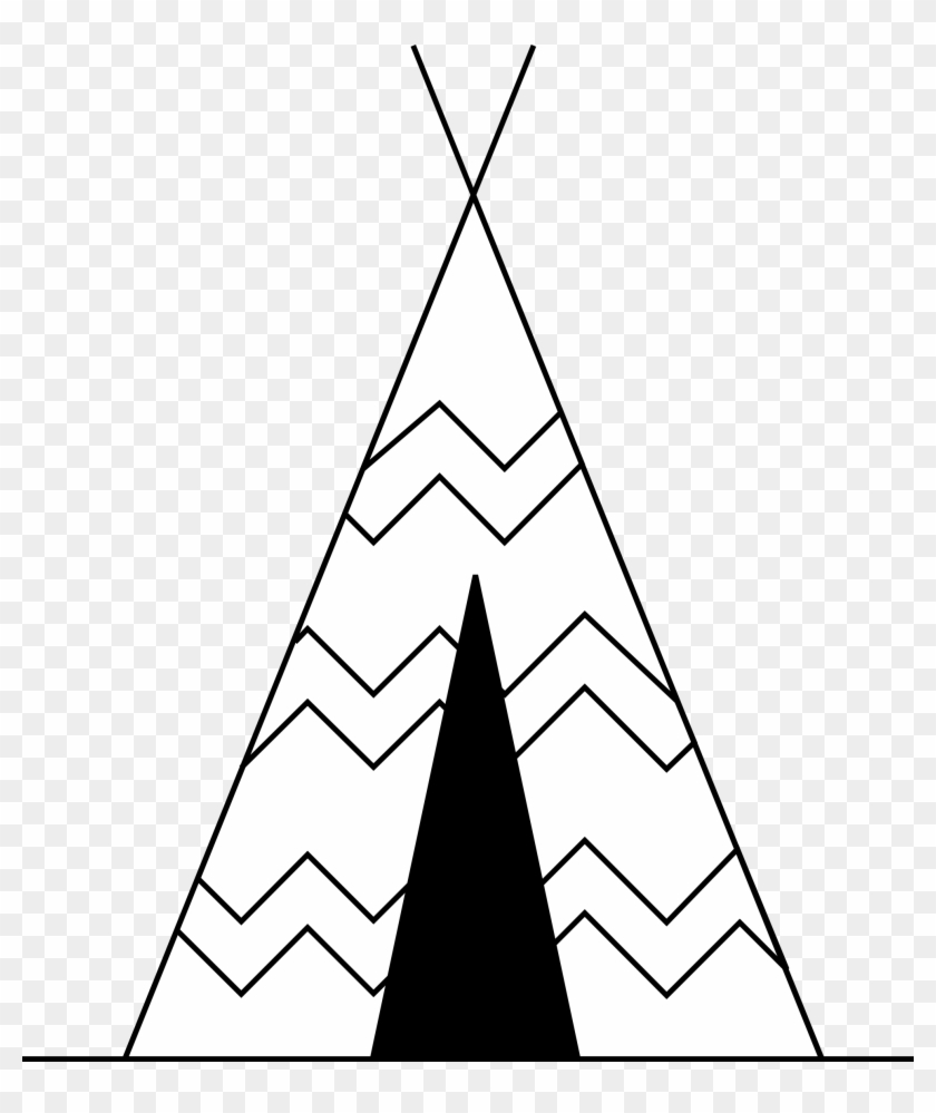 Artfavor Teepee Black White Line Art 1979px 176 - Tee Pee Clip Art - Png Download