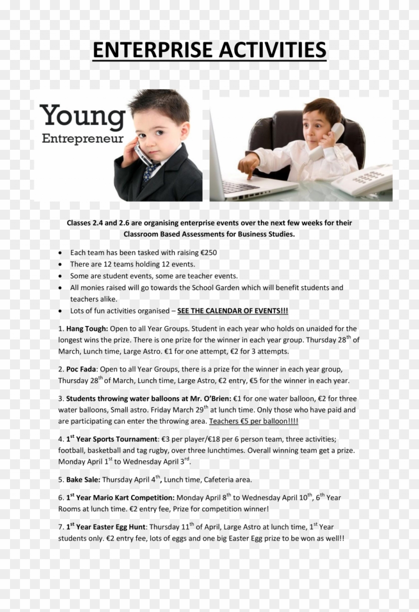 Events Over The Next Few Weeks For Their Classroom - Brochure Clipart