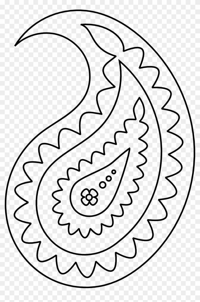 Mosaic Patterns, Stencil Patterns, Applique Patterns, - Black And White Paisley Clip Art - Png Download