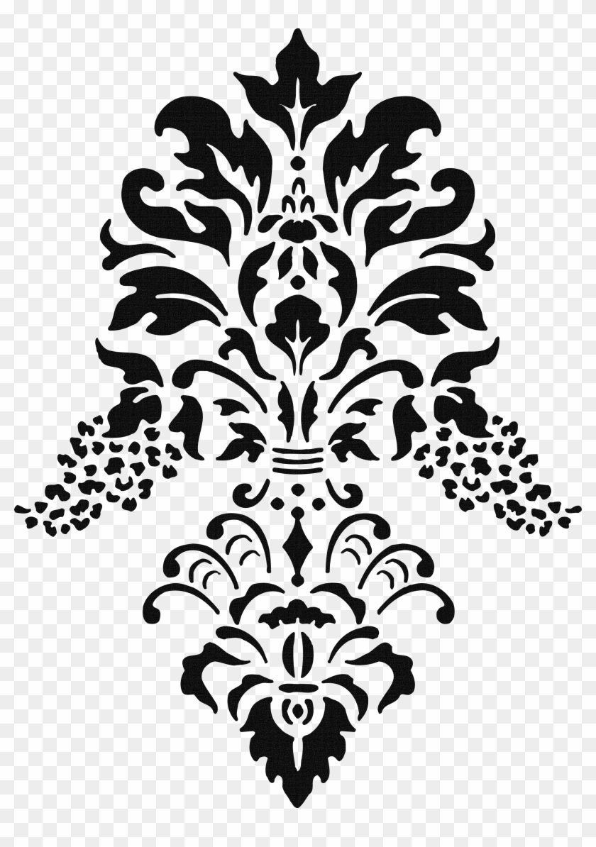 Gold Decorative Boreder Png Clip Art Image - Damask Stencil Transparent Png #2840271