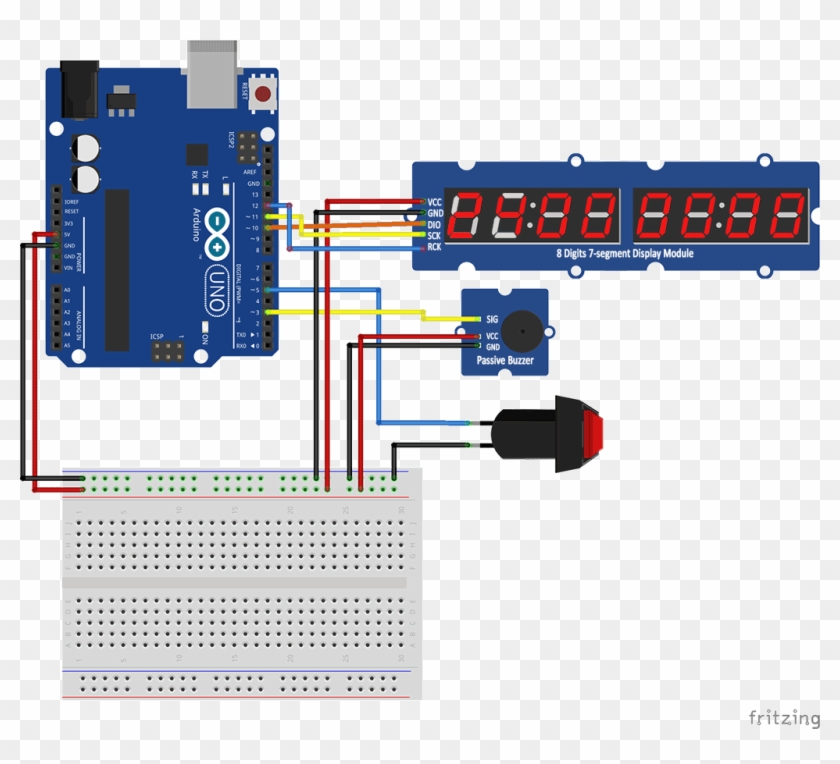 Countdown Schematic Electronics - Oled 0.96 Arduino Spi Clipart #2841653