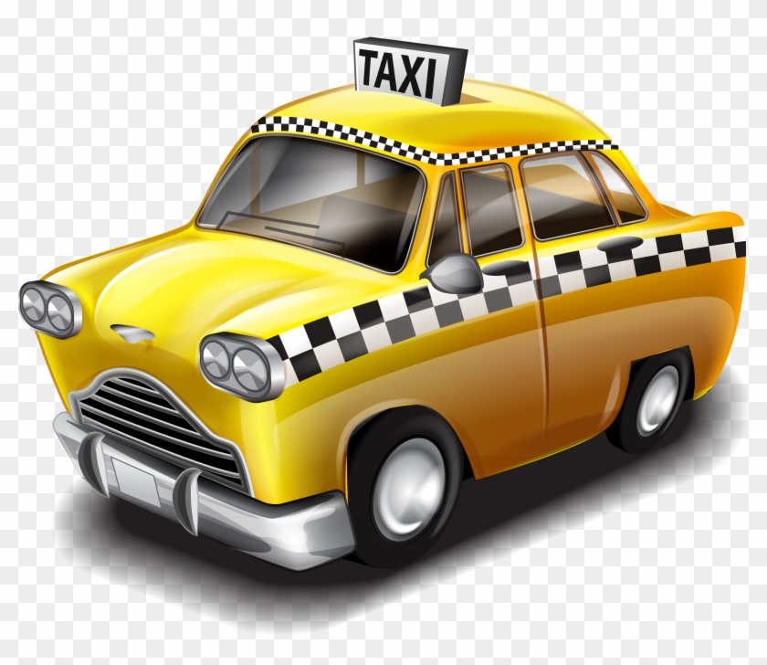 Taxi Car Repair Shop Yellow Cab Clip Art - Cartoon Taxi Png Transparent Png