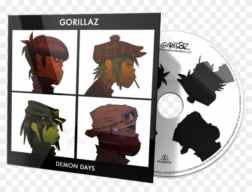 Album 3d Face - Gorillaz Demon Days Album Cover Clipart