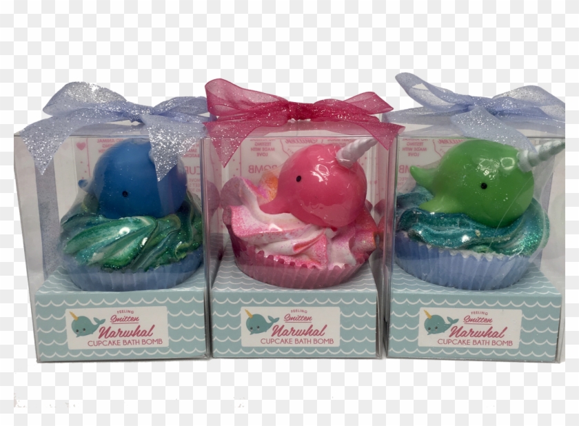 Narwhal Toy Cupcake Bath Bomb - Bath Toy Clipart