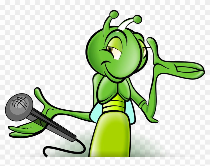 Cricket Microphone Cartoon Png Image - Cigarra Desenho Png Clipart