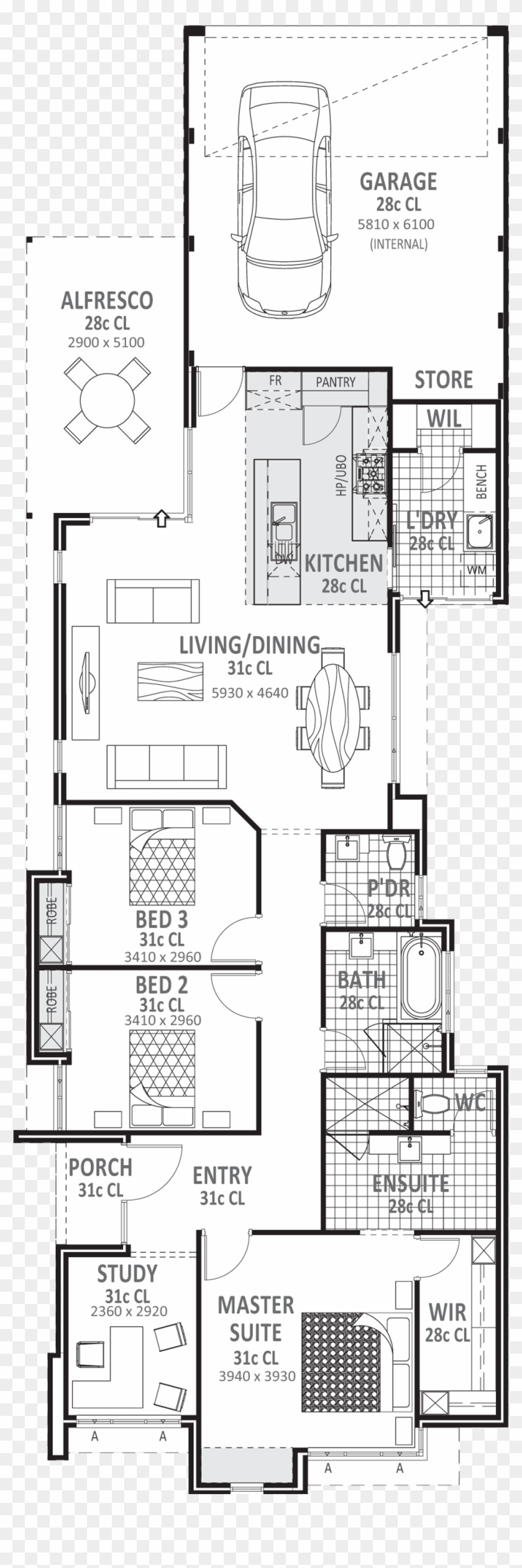 Allegro - House Plan Clipart