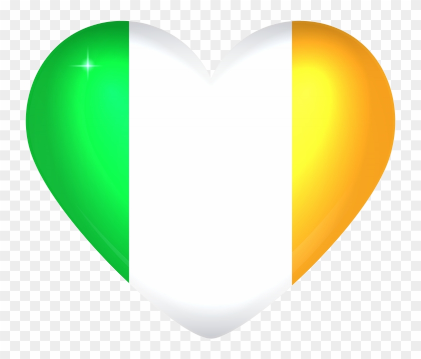 Ireland Large Heart Flag - Heart Clipart #2844945