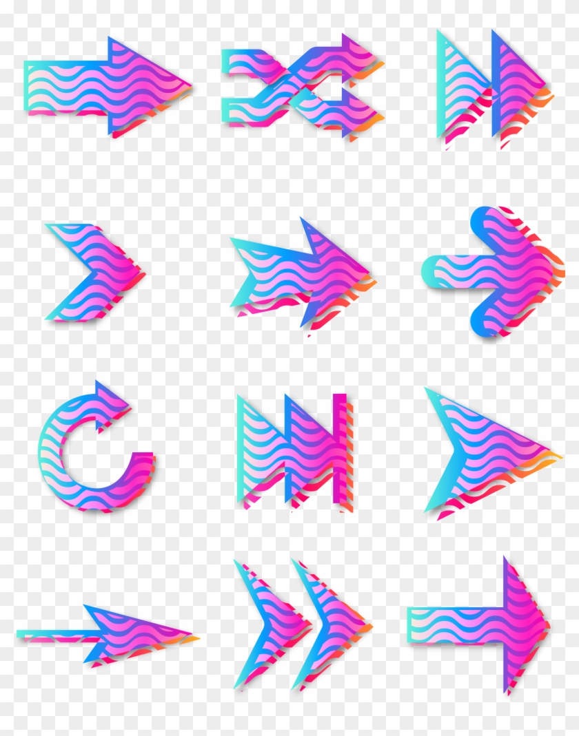 Gradient Color Tiktok Style Arrow Commerce Png And - Vector Graphics Clipart