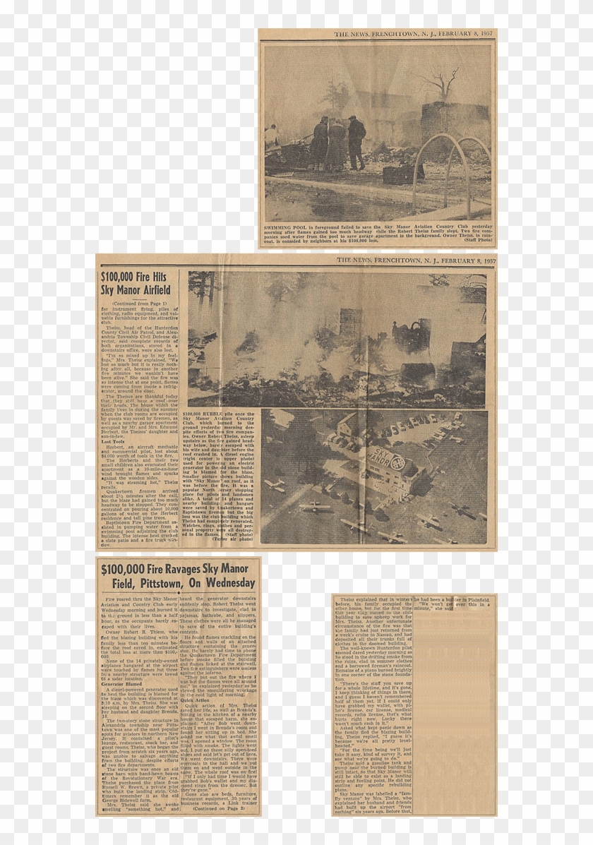 Sky Manor Fire Feb 6 1957 - Newspaper Clipart #2845501