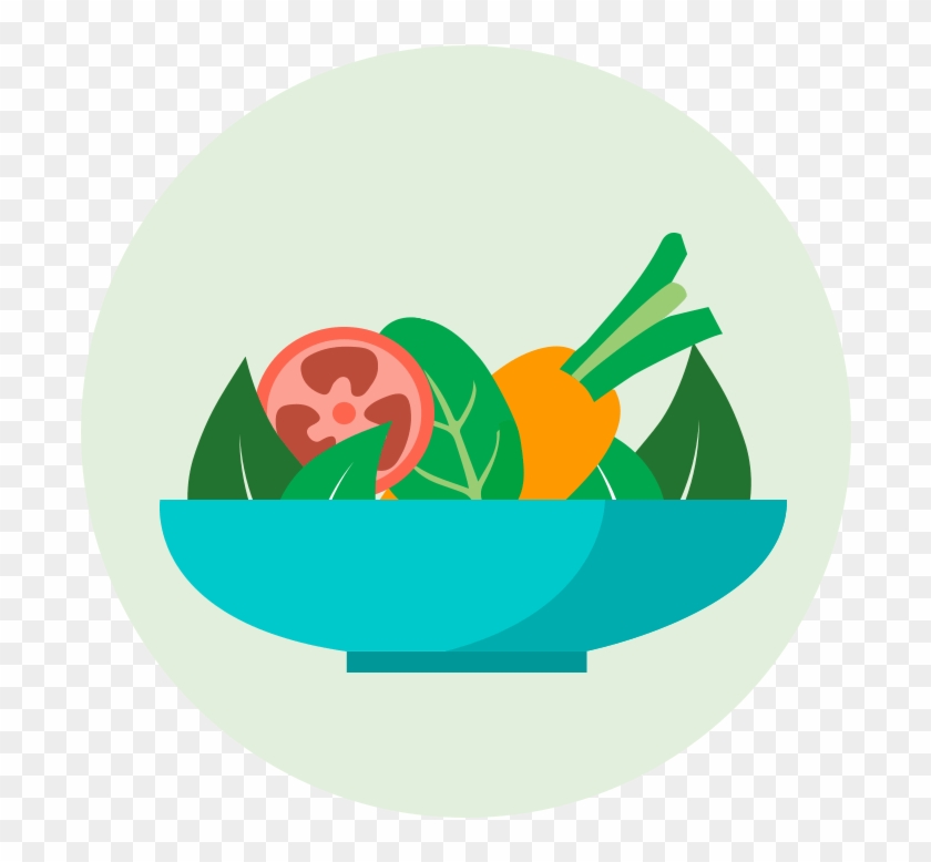 Fruits And Veggies - Cartoon Vegetables On A Plate Clipart