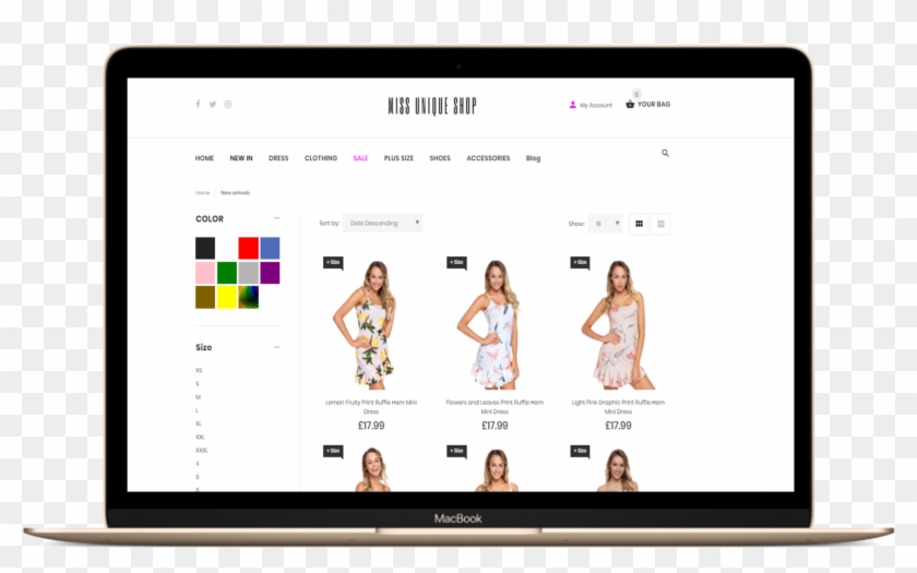 Miss Unique Shop Website Portfolio Of Unique Biz Creative - Display Device Clipart