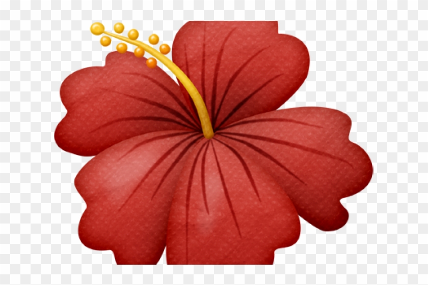 Frangipani Clipart Red Hawaiian Flower - One Flower Drawing - Png Download