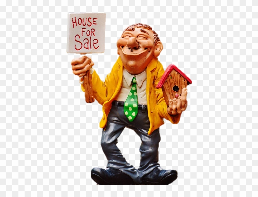 Realtor Old Man - Home For Sale Signs Cartoon Clipart